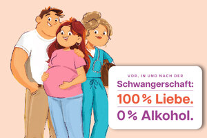 Schwangere Frau mit Mann und weiterer Frau